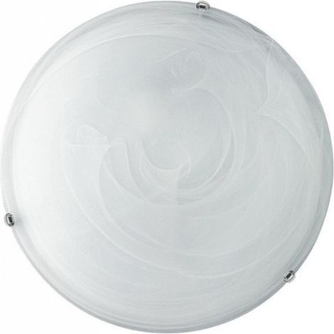 Plafoniera Duna 30 cm alabastro blanco con ganchos bronce