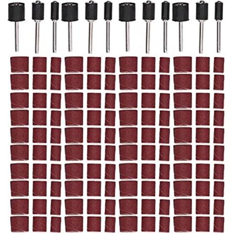 Kit de Tambour Ponçage pour Perceuse à Colonne, 132 Pièces Tambours Ponceuse avec 120 Bandes Ponçage, 12 Tambour, Roues Polissage - (1/5)