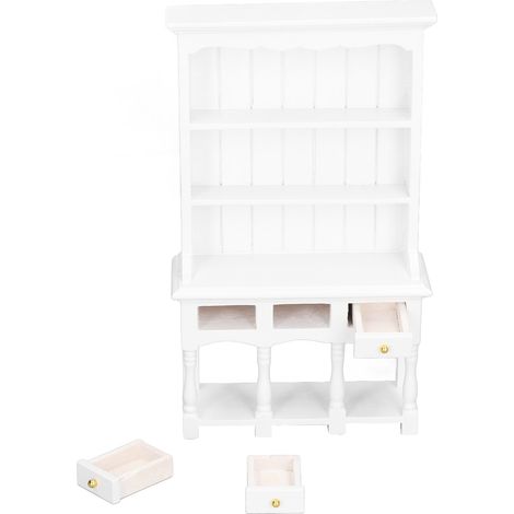 Étagère de bibliothèque miniature 1:12 pour maison de poupée, meuble en bois simulé, accessoire de décoration pour vitrine. (1/5)