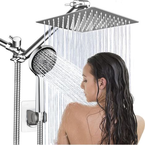 Handbrause mit 3 Funktionen, Stern-Duschkopf, Duschbad-Set, Duschkopf-Set aus Edelstahl