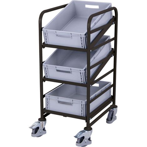 VarioFit Eurokastenwagen mit 3 Kunststoffkisten RAL 7016 (1/2)