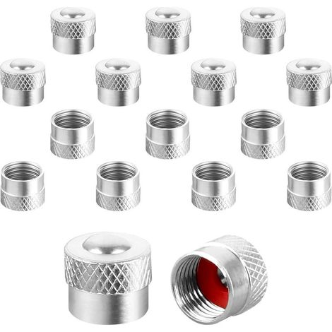 16 Pcs Bouchon Valve Pneu, Capuchon Pneu Voiture Bouchon de Valve Capuchon de Valve Auto Bouchon de Valve Voiture Capuchon de Valve pour Voitures, SUV, Vélos, Camions, Motos (Argent (1/5)
