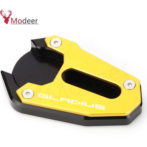 (Gladius GOLD) Compatible avec Suzuki SV 650/650X SV650 SV650X Gladius SFV 650 SFV650 : extension de béquille latérale, plaque de renfort, coussinet maxpower (1/4)