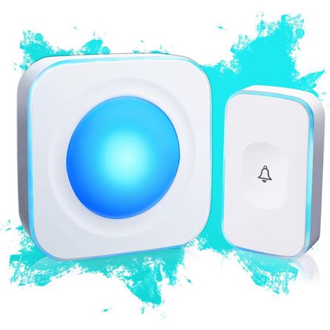 Sonnette sans fil étanche 300 m avec 36 mélodies, 4 niveaux de volume et lumière LED clignotante (1 récepteur)-AquaForge (1/4)