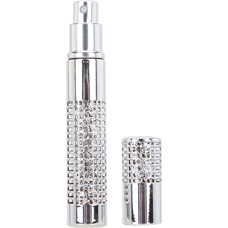Flacon vaporisateur de parfum vide de 5 ml, rechargeable, pour voyage, avec huile essentielle et vaporisateur de parfum portable argenté. (1/5)