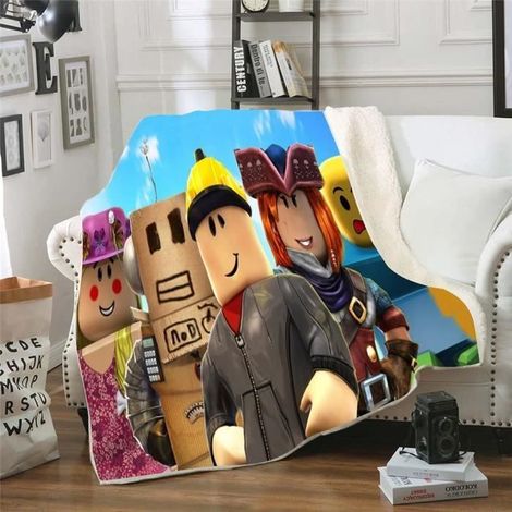1 pièce Couverture Polaire Roblox, en flanelle douce et épaisse, plaid enfant 100x150 cm, idéal pour printemps-été