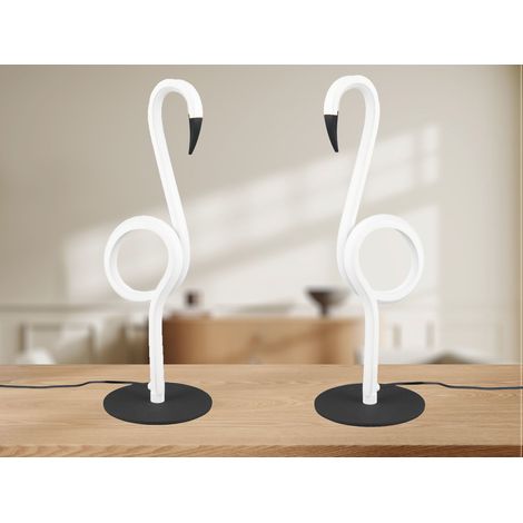 2er SET LED Deko Tischlampen Weiß mit Schnurschalter, Höhe 35cm (1/5)