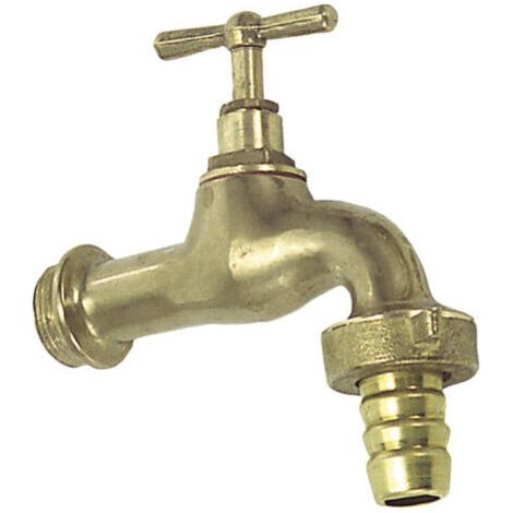 Robinet courbé laiton poli à raccord 3/4"