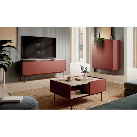 Ensemble meuble TV Couleur Céramique Rouge (1/5)