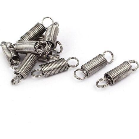 sourcing map Ressort de Traction Ressort de Tension Ressorts d'Extension 0.8mmx8mmx30mm 304 Inoxydable Acier Argenté 10pcs (1/3)