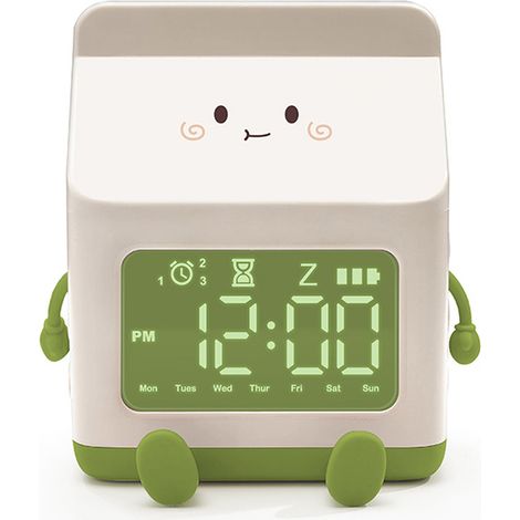 Réveil pour Filles "Bouteille de Lait" - Réveil d'Entraînement au Sommeil pour Tout-petits - avec Snooze - pour École, Maison, Bureau