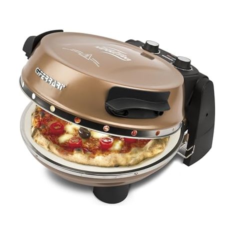 G3Ferrari Horno eléctrico para pizza Napoletana Cobre - edición limitada, G1003208, hasta 400 grados con piedra para pizza, incl. 2 llanos y mucho más en 3 minutos/también para mesa