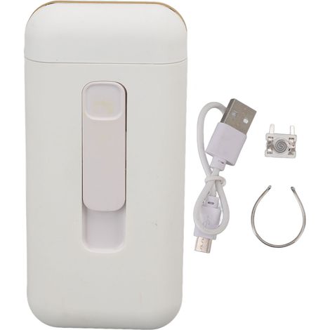 Étui à cigarettes blanc avec briquet rechargeable intégré, étanche à l'humidité, fermeture magnétique, boîte pour 20 cigarettes. (1/5)