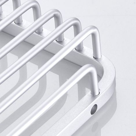 Wandseifenschale – Seifenhalter – Seifenschale – Seifenbox – Bohren erforderlich – Aluminiumlegierung – Silber (1/4)