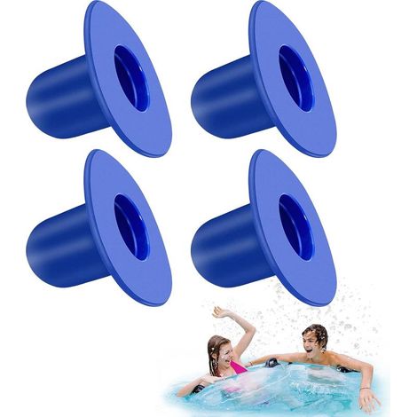 Lot de 4 bouchons de rechange pour pompe de filtration de piscine Intex et Bestway (bleu long) (1/5)