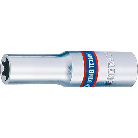 DOUILLE ÉTOILE LONGUE KING TONY / TORX 3/8"" E6 x 63 mm CHROME (1/2)