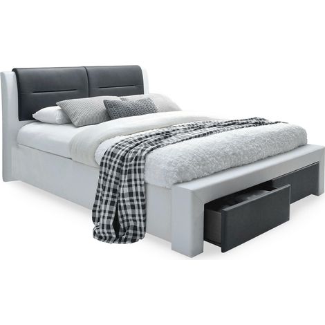 Cama Houston 1580 , Doble, 160x200, Cuero ecológico, Somieres, 173x225x100cm (1/2)
