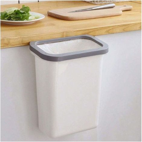 Poubelle de cuisine, boîte de rangement murale pour porte d'armoire, petit seau de rangement pour chambre à coucher, blanc (1/3)