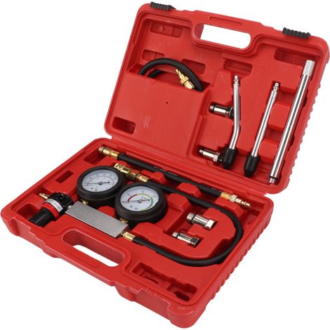 SJLERST Testeur de Fuite de Cylindre, Extension de Fil Profond Détecteur de Testeur de Pression de Cylindre Antidérapant 0-100 PSI Universel pour Moteur à Essence