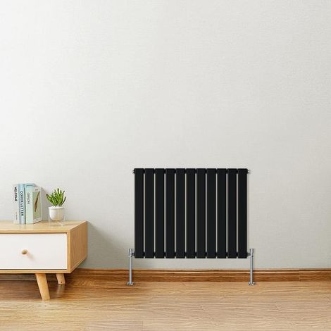 Warmehaus Horizontal Radiator Flat Panel Single Black 600 x 750mm