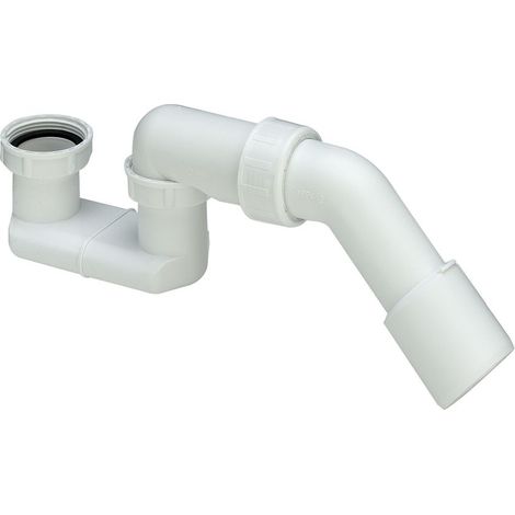 Viega Geruchverschluss Ablaufgarnitur für Duschwanne 106263 G 1 1/2 x DN 40/50, Kunststoff weiß, mit 45°-Ablaufbogen (1/3)