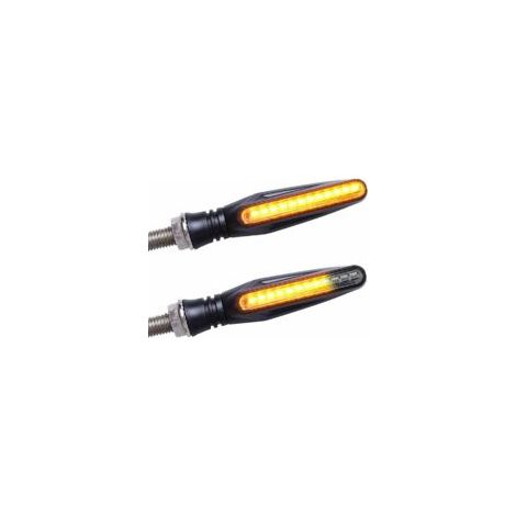 Adecuado para 2 intermitentes LED universales para motocicleta, luces de circulación diurna para motocicleta, bombillas secuenciales, certificado, color ámbar.
