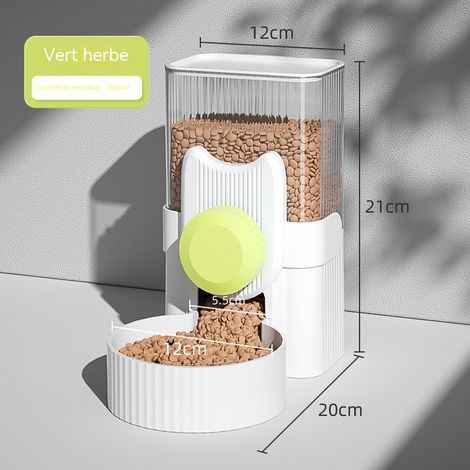 Distributeur de croquettes automatique pour animaux, vert herbe, anti-humidité, pour cage