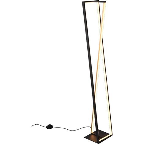 EDGE PIANTANA LED 26W 2950lm, 2300+3000+4000K RETTANGOLARE NERO E OTTONE SATINATO DIMMERABILE H. 124CM (1/5)