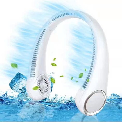 Portable Personal Cooling Neck Fans - USB Rechargeable, 3 Speeds, 48 Hour Battery Life, Small Neck Air Conditioner (White) (1/5)