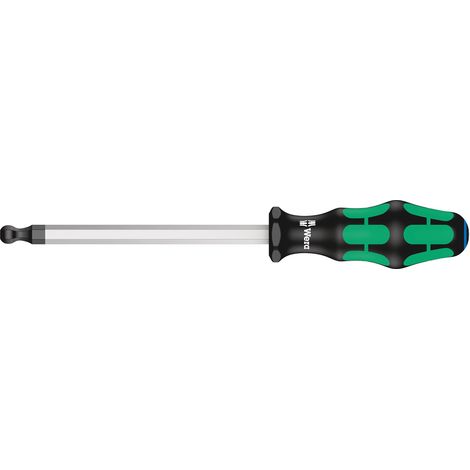 Tournevis hexagonal à tête sphérique, 3/8 pouce x 150 mm, Noir/vert (1/5)