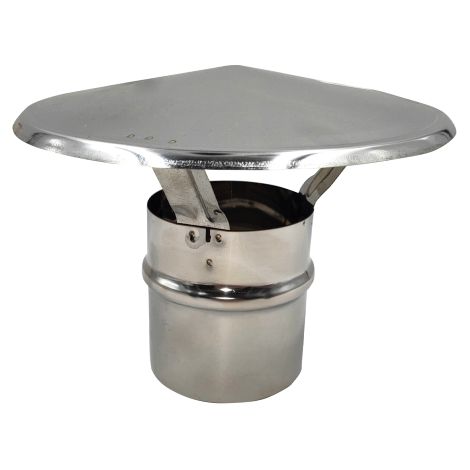 Chapeau de cheminée en acier inoxydable 250 mm – Conduit de 25 cm pour chaudières et poêles – Résistant aux hautes températures – ALA - 39aile