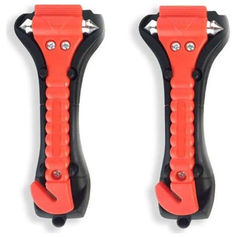 2 pièces Marteaux de Secours avec Brise Vitre Coupe Ceinture, Marteau de sécurité pour Voiture, Outils d’évacuation pour Auto (1/5)