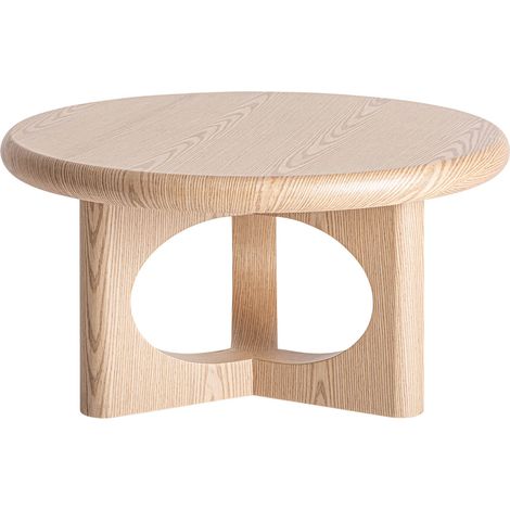 Table basse contemporaine en bois mdf finition brun clair - Bois naturel brun clair (1/4)