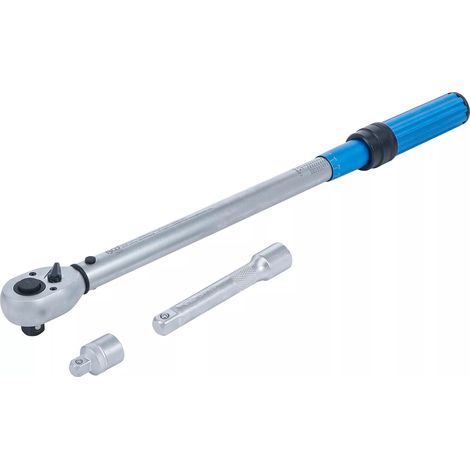 BGS Jeu de clés dynamométriques avec adaptateur + rallonge entraînement carré extérieur 12,5 mm (1/2") 40 - 220 Nm 3 pièces - 2837