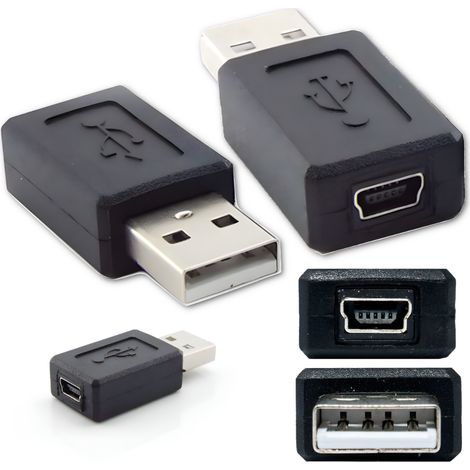 Adaptateur USB mâle vers mini USB femelle. Embout de prise adaptateur mini USB. (1/5)