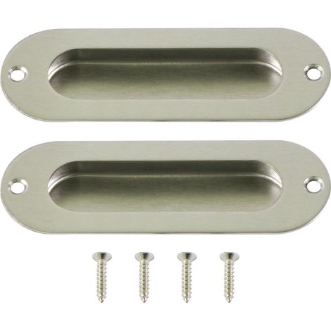 BEBUSINGOTO Juego de 2 manijas empotradas para puertas corredizas de acero inoxidable. (1/4)
