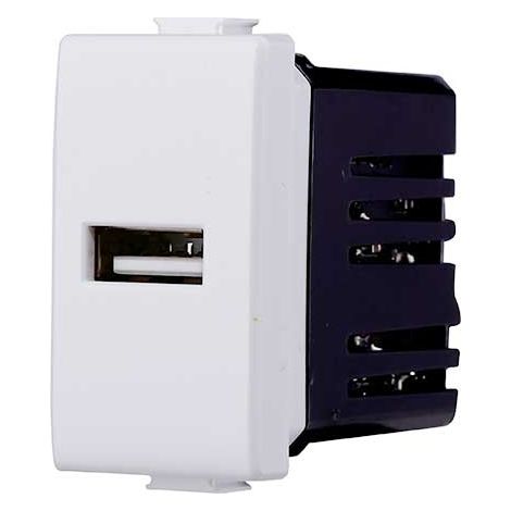 Presa Caricatore USB Type-A compatibile Bticino Matix 5Vdc 2.1A colore bianco (1/3)