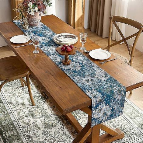 Chemin de table européen, cache-meuble tournesol - Design européen, ajoutez une touche naturelle à votre cuisine ou salle à manger. 2025 (1/5)
