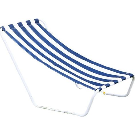 Chaise de plage pliante d'extérieur à rayures bleues et blanches, fauteuil de camping portable pour bronzer et pique-nique (1/5)