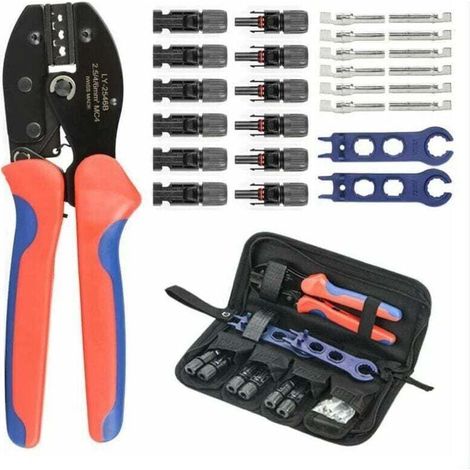 Pinza a crimpare  MC4 pinze a crimpare per connettori fotovoltaici utensili manuali 28 pezzi (1/4)