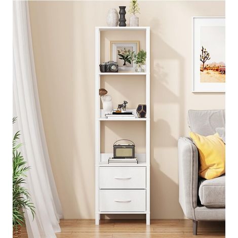 Bibliothèque à 6 Niveaux, Étagère Sur Pied Moderne, Présentoir Décoratif Pour Salon, Chambre à Coucher, Bureau, Blanc (1/4)
