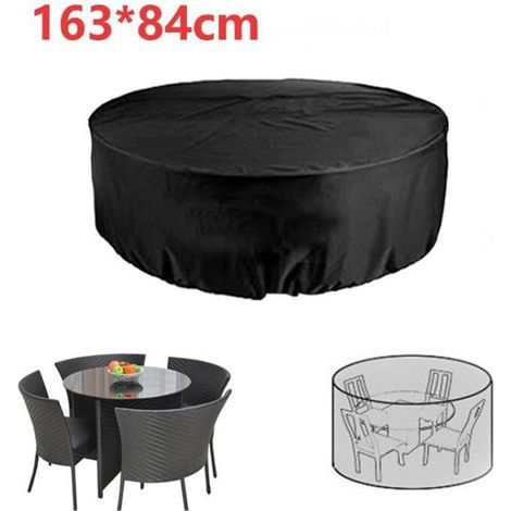 Wasserdichte und UV-beständige Abdeckhaube für runden Gartentisch - Ø163x84cm