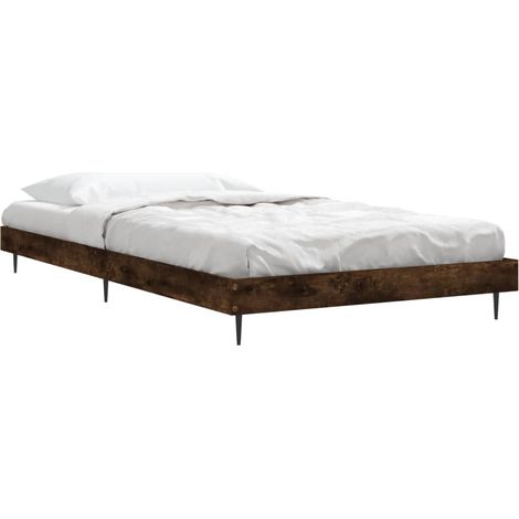 vidaXL Giroletto senza Materasso Rovere Fumo 100x200 cm in Truciolato (1/4)