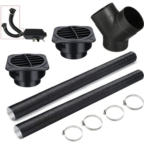RHAFAYRE 1 Ensemble de Conduit de Tuyau de Chauffage Automatique de Voiture Évent d’air à Diamètre 75Mm Avec Y Pièce Pinces de Tuyau de Sortie d'air Chaud Ensemble pour Chauffage de Stationnement (1/5)