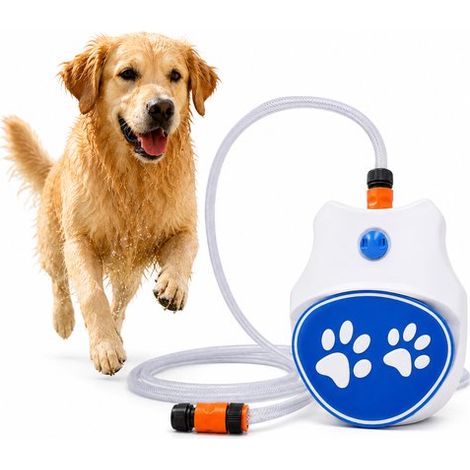 Fontaine à eau automatique pour chien avec pédale, jouet interactif extérieur, fontaine ludique pour jardin et terrasse, pour jeux d'eau estivaux (1/5)