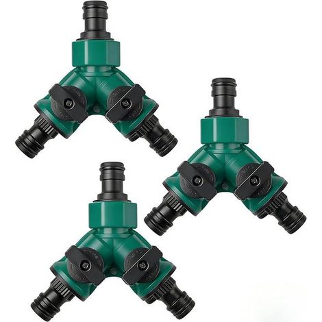 3 pièces - Vanne d'arrêt d'arrosage - Raccord de tuyau d'arrosage - Robinet de raccordement de tuyau d'arrosage - Robinet de chaudière de raccordement de tuyau d'arrosage - Robinet à trois voies (1/5)