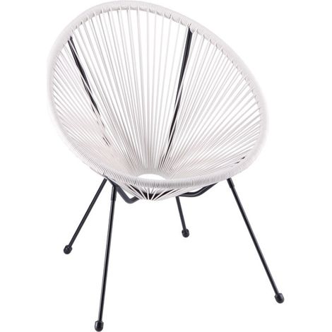Regalo Italiano Sedia Esterno Bianca Intreccio 68×62 H 82 cm