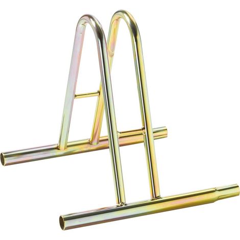 ANDRYS - Rastrelliera Porta Biciclette a Terra da Esterni e Interni 1 Posto, Modulabile, con Confica per Collegare i Porta Biciclette,  Zincato, Colore Tropical Oro, 35 x 35 x 37 cm - Posti: 1 - Finit (1/4)