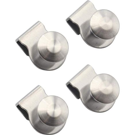 Set mit 4 Edelstahl-Glastürgriffen, aufsteckbaren Glastürgriffen, Schubladengriffen 5–8 mm (1/5)