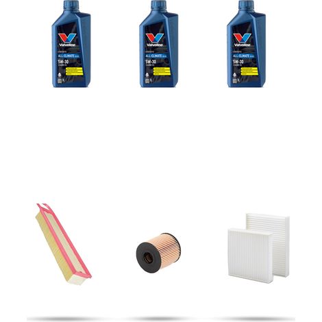 Kit tagliando 3 FILTRI e 3L OLIO compatibile con Peugeot 207 1.6 VTi 88kw dal 2006 (1/5)